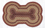 DB-357 Burgundy Gray Cream Large Dog Bone Mat 18x28