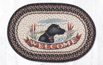 Rustic Welcome Rug – 20x30 Oval with Dog Design for Farmhouse Entryways