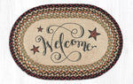 Farmhouse Welcome Rug – Earth Rugs OP-319 Oval Jute Barn Stars Mat