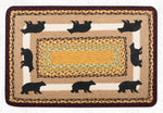 “Handcrafted Cabin Bear Jute Oblong Patch Rug for Entryway or Kitchen”