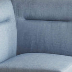 Benzara Fabric Upholstered Corner Sectional Sofa with Wooden Legs, Blue and Brown