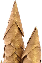 Benzara BM229358 Wooden Accent Decor with Shaving Tree Design, Gold