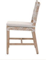 Benzara Intertwined Rope Design Dining Chair with Removable Seat Cushion, Set of 2, Gray