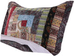 Benzara Thames 36 x 20 Cotton King Pillow Sham with Log Cabin Print, Multicolor