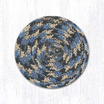 Earth Rugs C-43 Burgundy/Blue/Gray Round Coaster