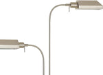 Benzara Metal Dual Height Floor Lamp with On Off Rocker Switches, Silver