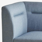 Benzara Fabric Upholstered Corner Sectional Sofa with Wooden Legs, Blue and Brown