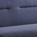 Benzara Fabric 2 Seater Loveseat Sofa with Splayed Legs and Padded Seat, Blue and Brown