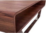 Benzara Modern Style Wooden Coffee Table with One Open Shelve, Brown and Silver