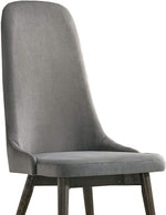 Benzara Mid Century Style Fabric Padded Side Chair, Set of 2, Gray