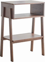 Benzara Wooden Console Table with 2 Open Compartments, Espresso Brown
