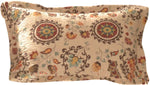 Benzara Elbe Fabric King Pillow Sham with Medallion and Floral Pattern, Beige and Brown