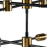 Benzara 12 Light Contemporary Metal Chandelier, Black and Gold