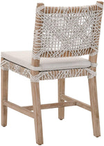 Benzara Intertwined Rope Design Dining Chair with Removable Seat Cushion, Set of 2, Gray