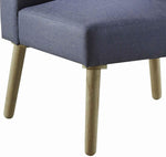 Benzara Fabric Sectional Sofa with Splayed Legs and Center Tufted Back, Blue and Brown