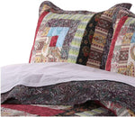 Benzara Thames 36 x 20 Cotton King Pillow Sham with Log Cabin Print, Multicolor