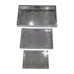 Sagebrook Home 18673 Set of 3 13/18/24 Mosaic Trays, Silver