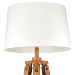 Benzara 63 inch Wooden Tripod Floor Lamp with Drum Shade, Brown