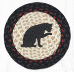 Cat-Themed Round Jute Trivet – Rustic Farmhouse Kitchen Décor