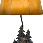 Benzara 3 Way Resin Body Table Lamp with Forest and Bear Design, Brown and Black