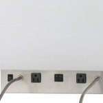 Benzara Metal Wall Lamp with 2 Gooseneck Reading Lights, White and Silver