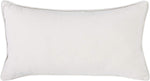 Benzara Rectangular Hand Embroidered Fabric Throw Pillow, White