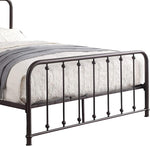 Benzara Industrial Metal Full Bed with Spindle Design, Antique Bronze