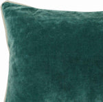 Benzara BM228822 Rectangular Fabric Throw Pillow with Solid Color and Piped Edges,Teal Green