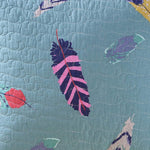 Benzara Neman 26 x 26 Cotton Euro Pillow Sham with Feather Print, Multicolor