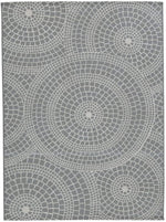 Benzara Power loomed Flatweave Fabric Rug with Tribal Pattern, Large, Gray