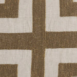 Benzara Embroidered Rectangular Fabric Throw Pillow, White and Gold