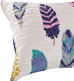 Benzara Neman 36 x 20 Cotton King Pillow Sham with Feather Print, Multicolor