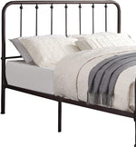 Benzara Industrial Metal Full Bed with Spindle Design, Antique Bronze