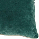 Benzara BM228822 Rectangular Fabric Throw Pillow with Solid Color and Piped Edges,Teal Green