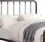 Benzara Industrial Metal Full Bed with Spindle Design, Antique Bronze