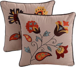 Benzara Elbe 4 Piece Twin Quilt Set with Medallion and Floral Pattern, Beige and Brown