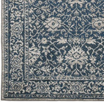 Benzara Machine Woven Fabric Rug with Floral Vine Pattern, Medium, Brown and Gray