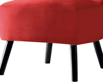 Benzara Upholstered Armless Accent Chair with Flared Back and Button Tufting, Red