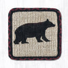 Earth Rugs WW-395 Cabin Bear Wicker Weave Coaster 5``x5``