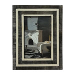 Sagebrook Home 18688-01 Resin, 4X6 Black Shell Lines Photo Frame, Black/Wh