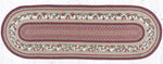 Rustic Cranberry Vine Runner – Earth Rugs 2'x6' Oval Braided Rug