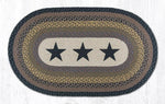 Americana Oval Rug with Black Stars – 27