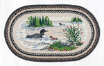 Rustic Oval Rug with Loon Design – Earth Rugs OP-313 Lake Patch Mat