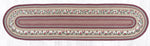 Earth Rugs Cranberries Oval Braided Jute Runner 2x8
