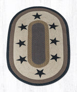 Black Stars Oval Area Rug 5x8 Primitive Farmhouse Decor