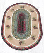 Rustic Cabin Area Rug – Pinecone Oval Braided Jute Rug 4'x6'