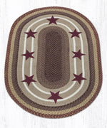 Earth Rugs Country Star Oval Rug 4'x6' – Rustic Burgundy Jute Accent
