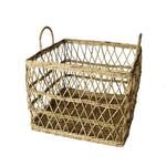 Benzara Rattan Woven Basket with Criss Cross Open Sides, Set of 3, Brown