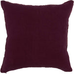 Benzara Square Fabric Throw Pillow with Embroidery, Purple