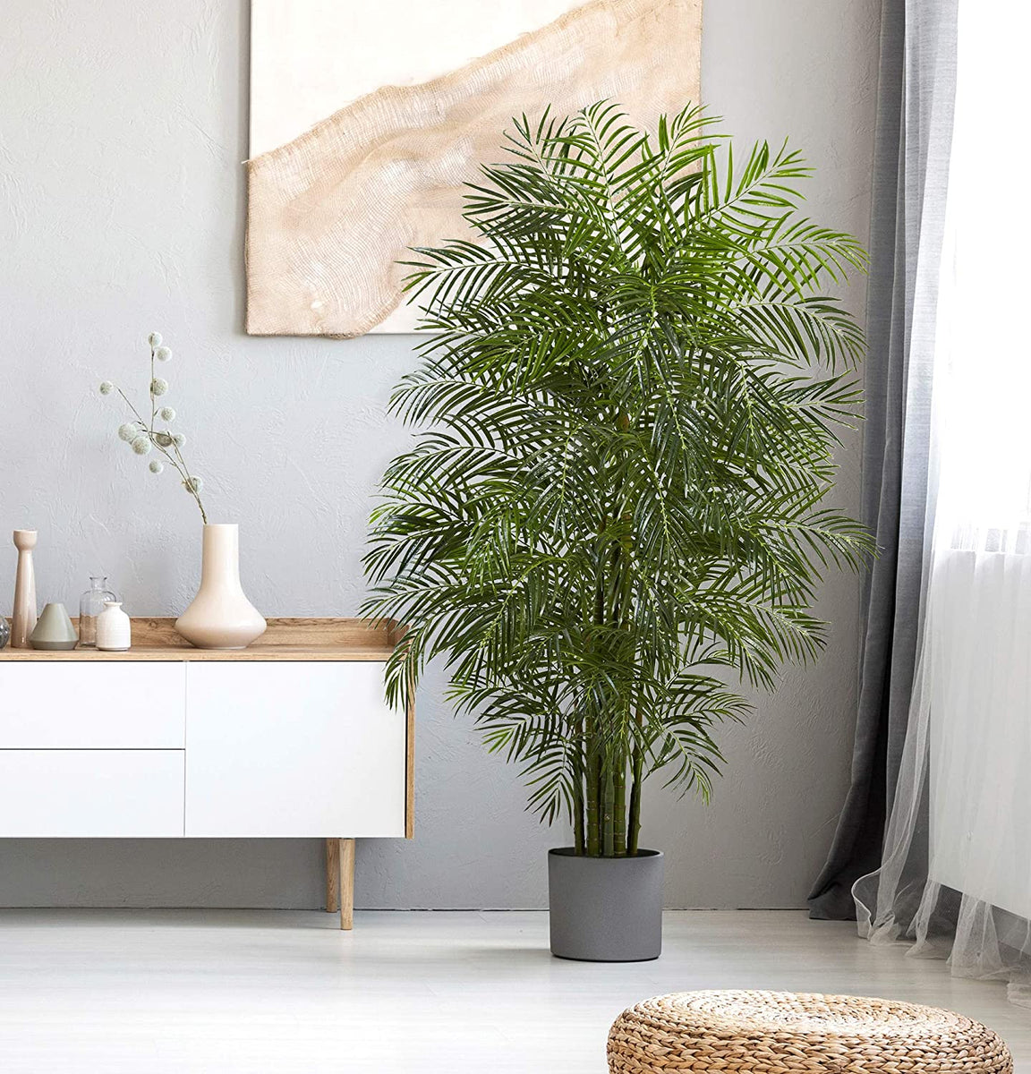 6ft. areca palm real touch tree by ashland Nearly Natural 7.5-ft Areca Palm Tree UV Resistant (Indoor/Outdoor)